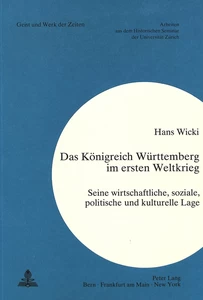 Title: Das Königreich Württemberg im Ersten Weltkrieg