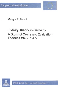 Title: Literary Theory in Germany
