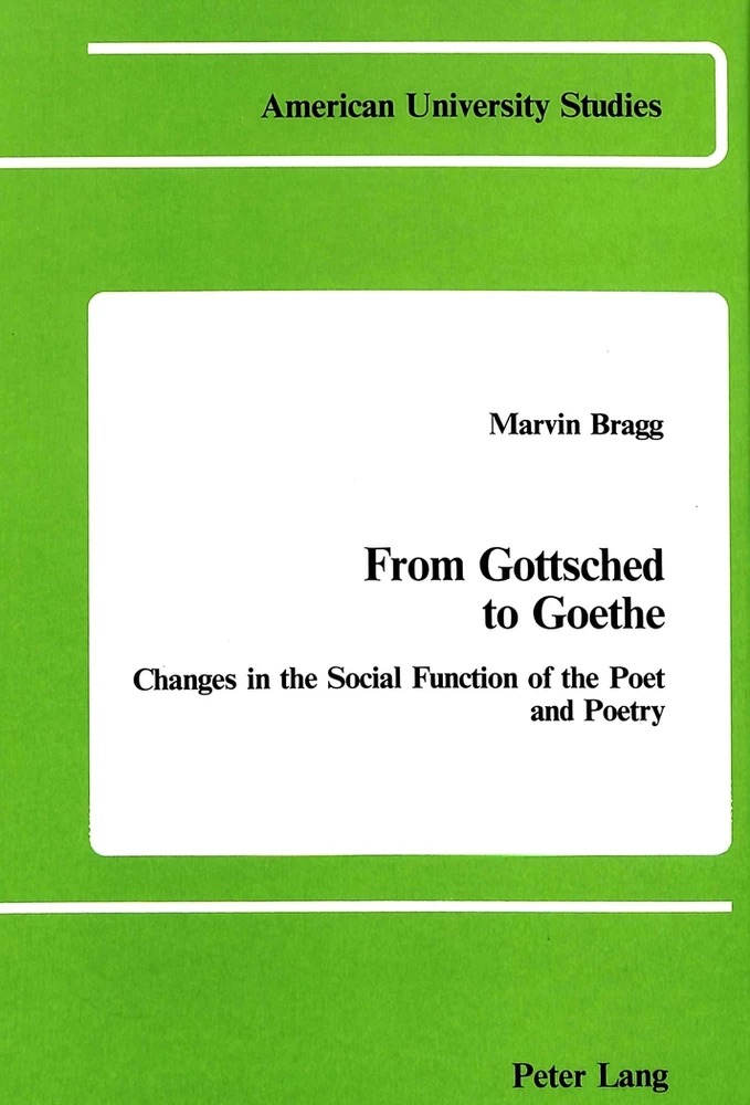 Title: From Gottsched to Goethe