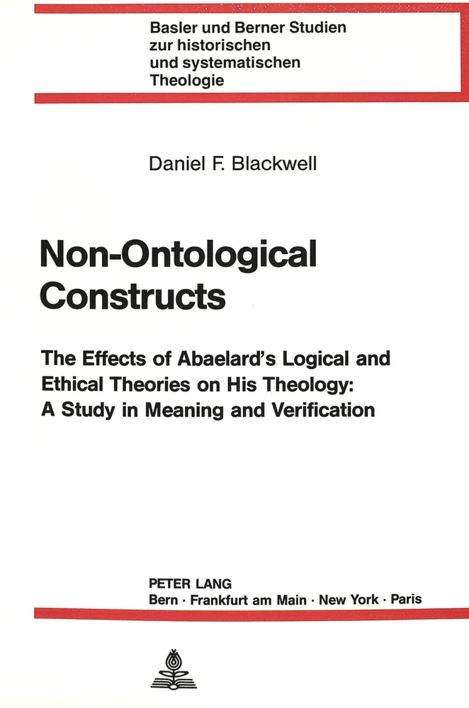 Non-Ontological Constructs - Peter Lang Verlag