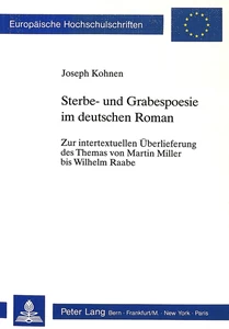 Title: Sterbe- und Grabespoesie im deutschen Roman