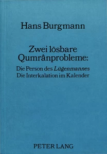 Title: Zwei lösbare Qumrânprobleme: