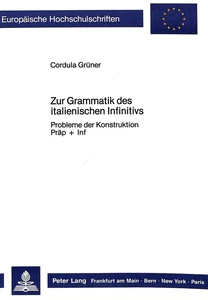 Title: Zur Grammatik des italienischen Infinitivs