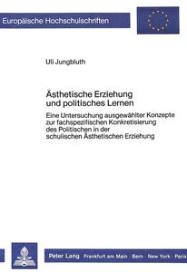 Title: Ästhetische Erziehung und politisches Lernen