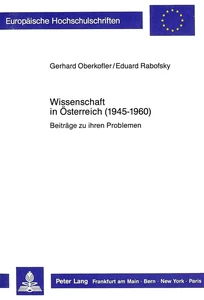 Title: Wissenschaft in Österreich (1945-1960)