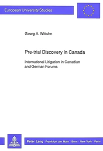 Title: Pre-trial Discovery in Canada
