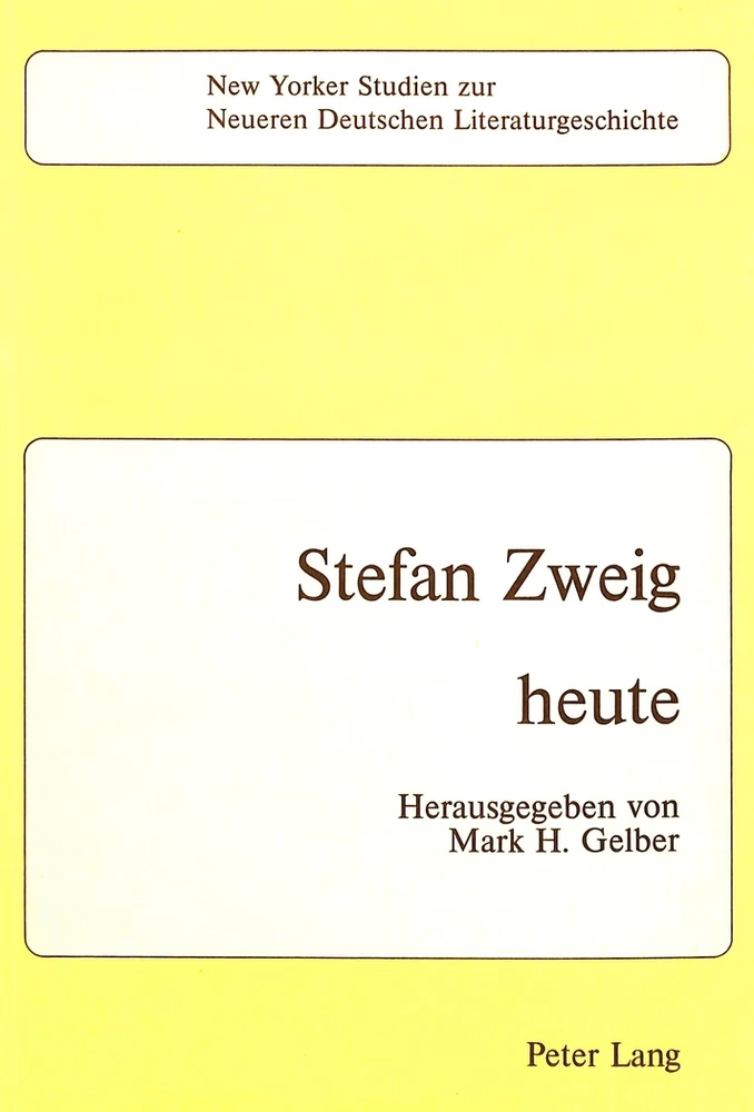 Titel: Stefan Zweig - heute