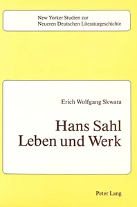 Title: Hans Sahl: Leben und Werk
