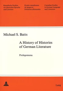 Title: A History of Histories of German Literature