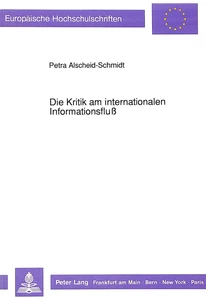 Title: Die Kritik am internationalen Informationsfluß