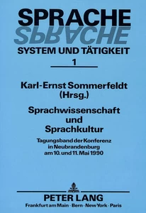 Title: Sprachwissenschaft und Sprachkultur