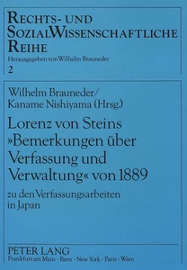 Title: Lorenz von Steins «Bemerkungen über Verfassung und Verwaltung» von 1889