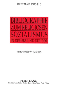 Title: Bibliographie zum religiösen Sozialismus in der SBZ und der DDR