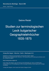 Title: Studien zur terminologischen Lexik bulgarischer Geographielehrbücher (1835-1875)