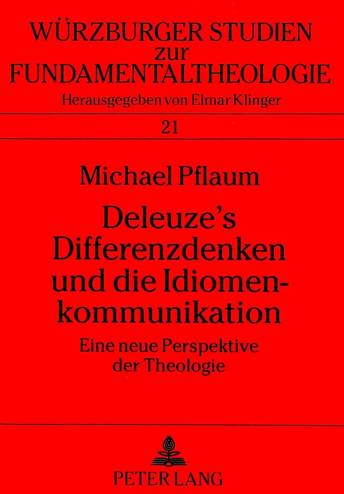 Deleuze S Differenzdenken Und Die Idiomenkommunikation Peter Lang Verlag