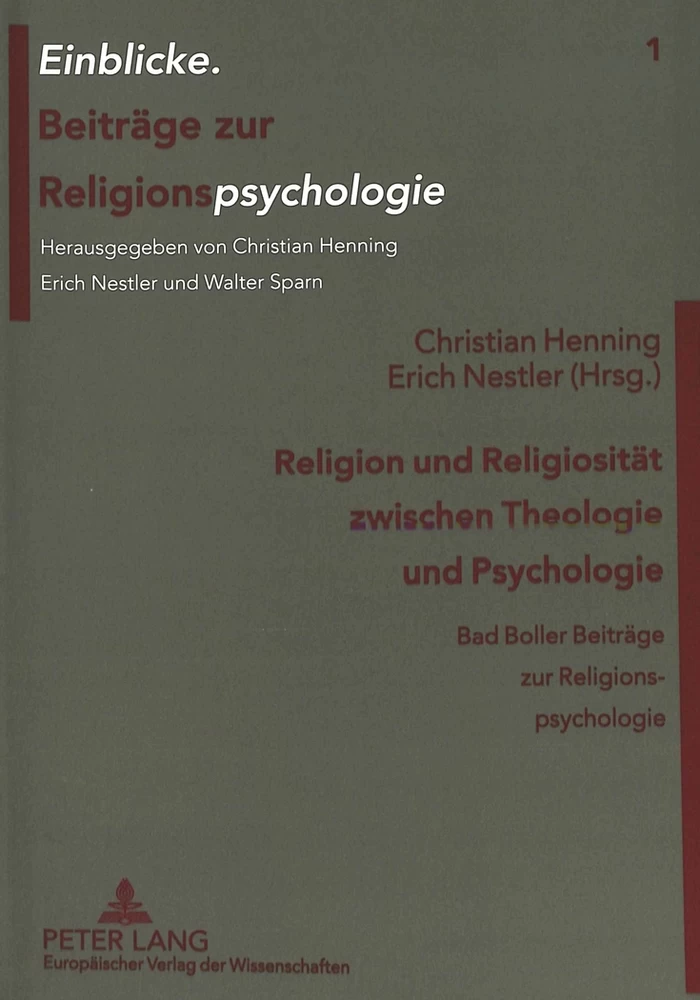 Titel: Religion und Religiosität zwischen Theologie und Psychologie