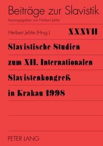 Title: Slavistische Studien zum XII. Internationalen Slavistenkongreß in Krakau 1998