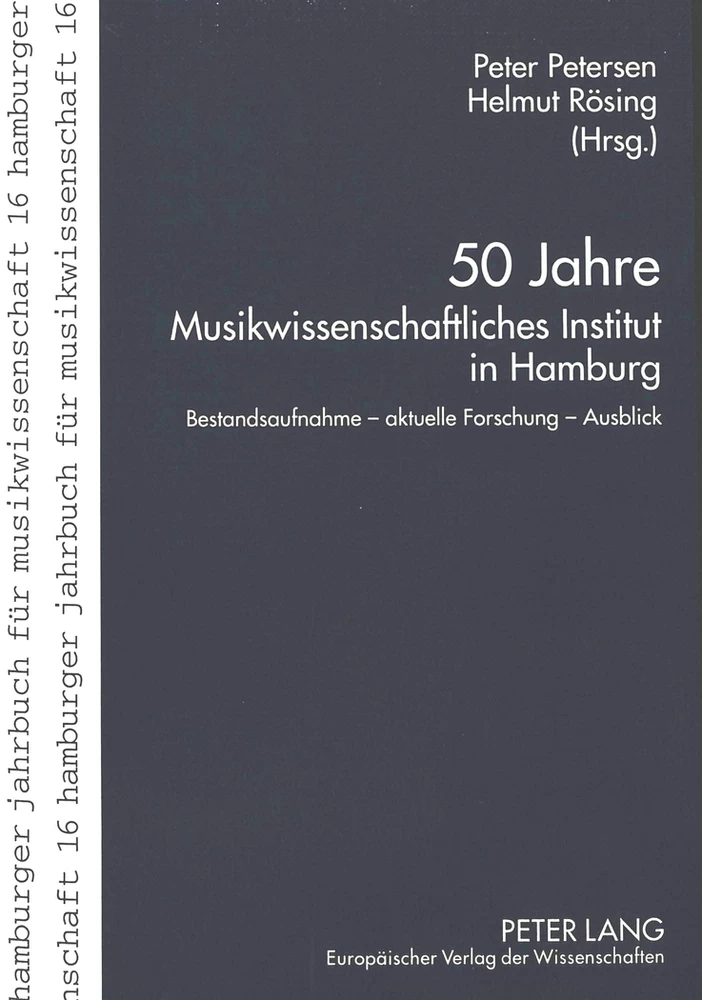Titel: 50 Jahre Musikwissenschaftliches Institut in Hamburg