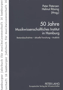 Title: 50 Jahre Musikwissenschaftliches Institut in Hamburg