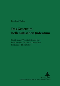 Title: Das Gesetz im hellenistischen Judentum