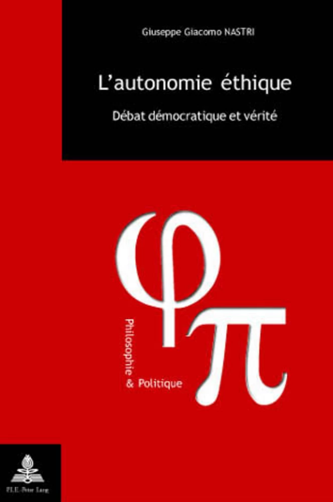 L Autonomie Ethique Peter Lang Verlag