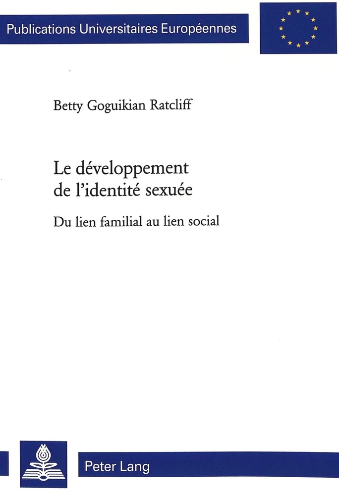 Le Developpement De L Identite Sexuee Peter Lang Verlag