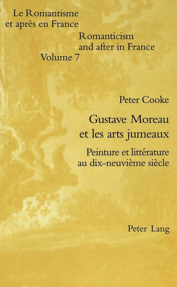 Gustave Moreau Et Les Arts Jumeaux Peter Lang Verlag