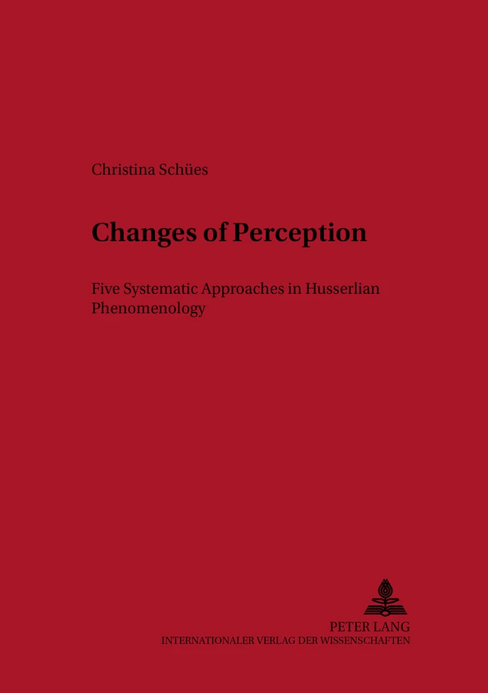 Changes Of Perception Peter Lang Verlag