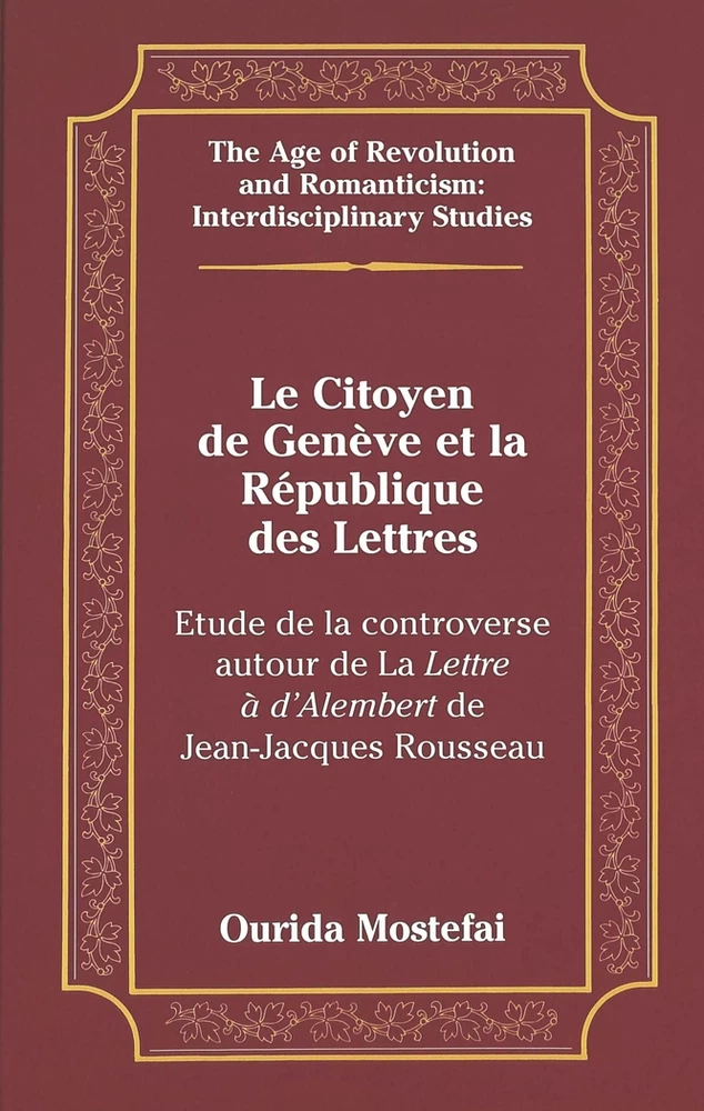 Titre: Le Citoyen de Genève et la République des Lettres