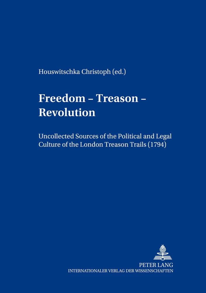 Freedom Treason Revolution Peter Lang Verlag