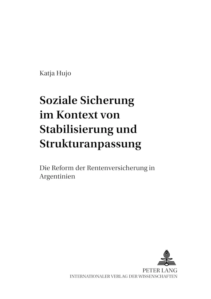 Titel: Soziale Sicherung im Kontext von Stabilisierung und Strukturanpassung