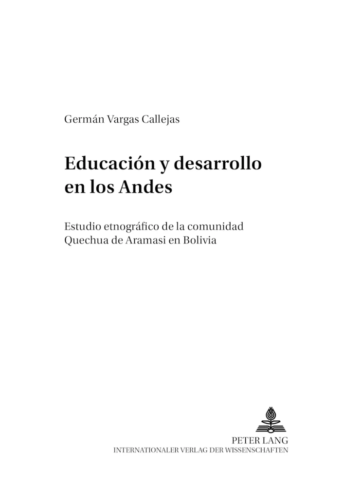 Title: Educación y desarrollo en los Andes
