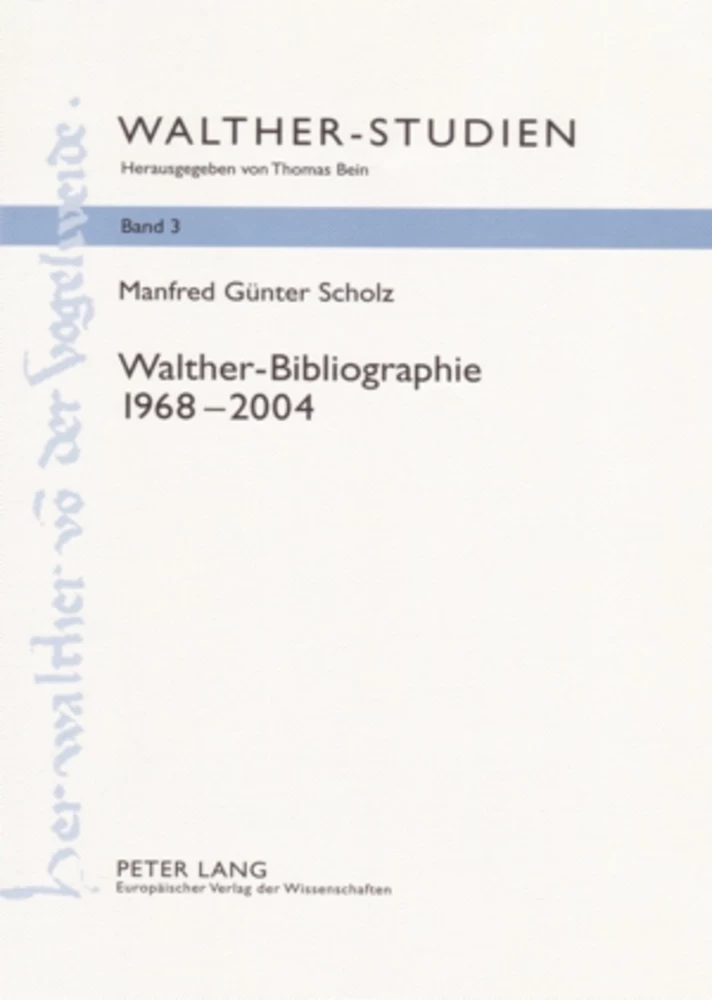 Titel: Walther-Bibliographie- 1968-2004