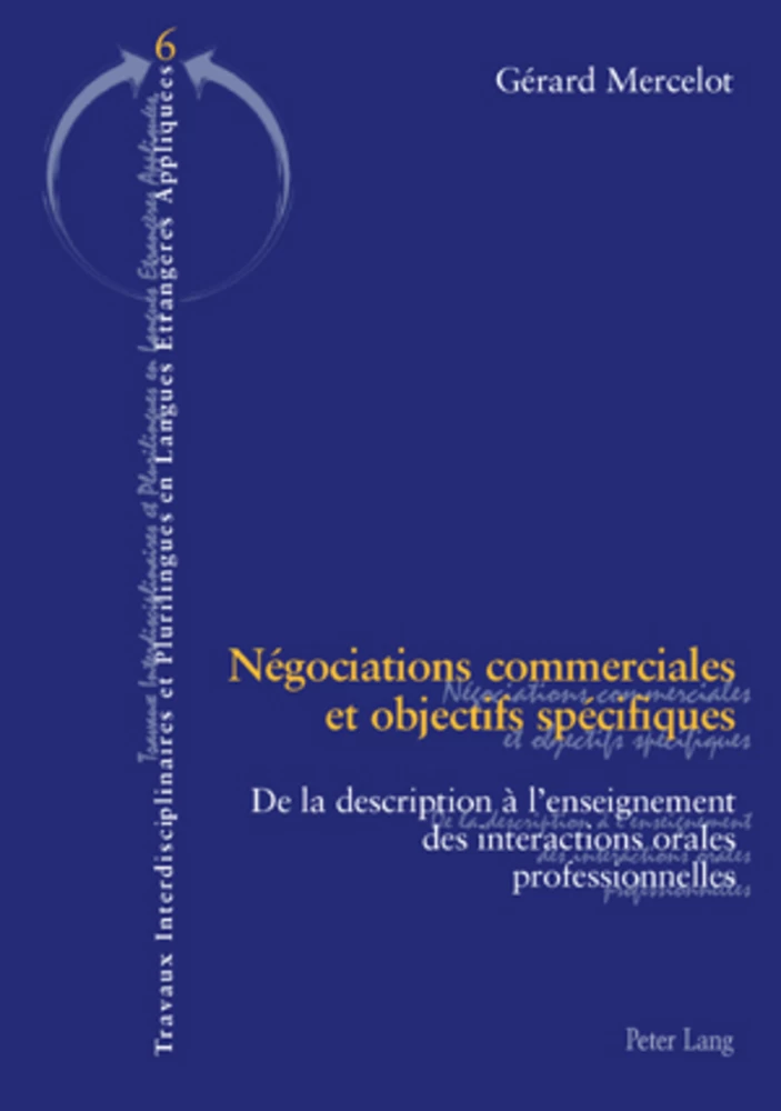 Negociations Commerciales Et Objectifs Specifiques Peter Lang Verlag
