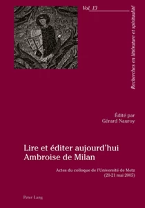 Title: Lire et éditer aujourd’hui Ambroise de Milan