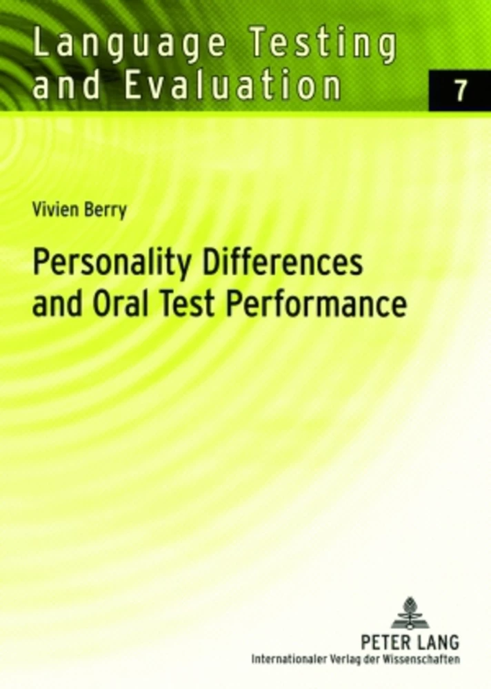 Personality Differences And Oral Test Performance Peter Lang Verlag