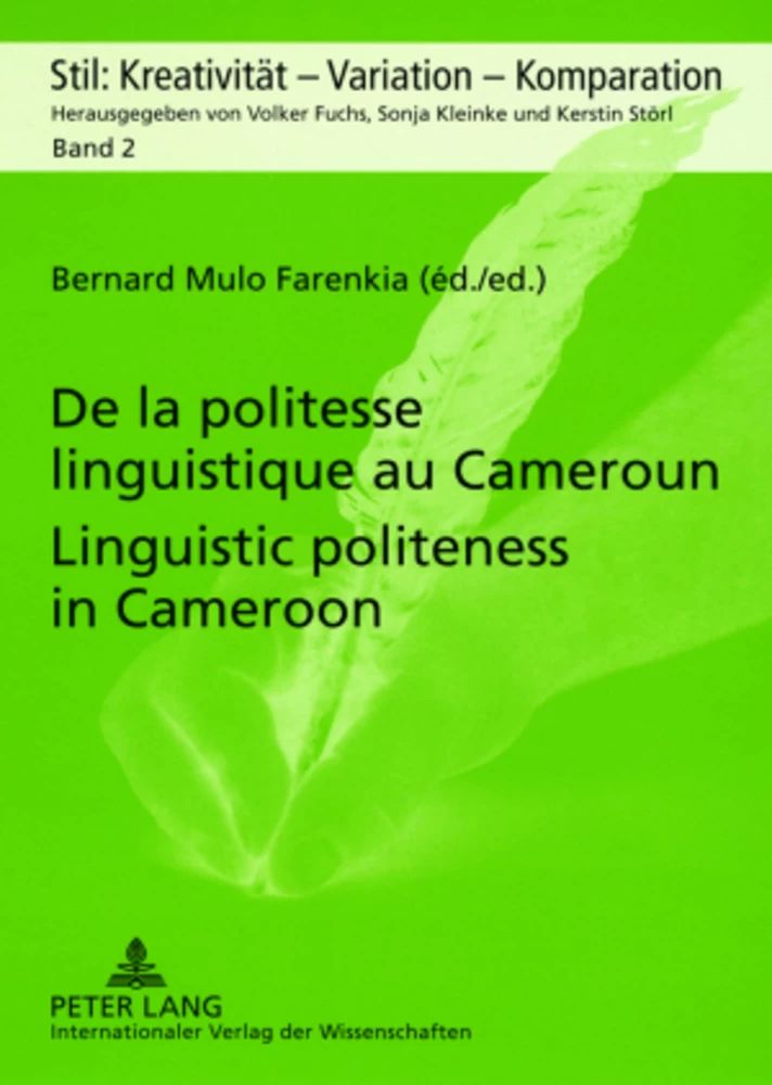 De La Politesse Linguistique Au Cameroun Linguistic Politeness In Cameroon Peter Lang Verlag