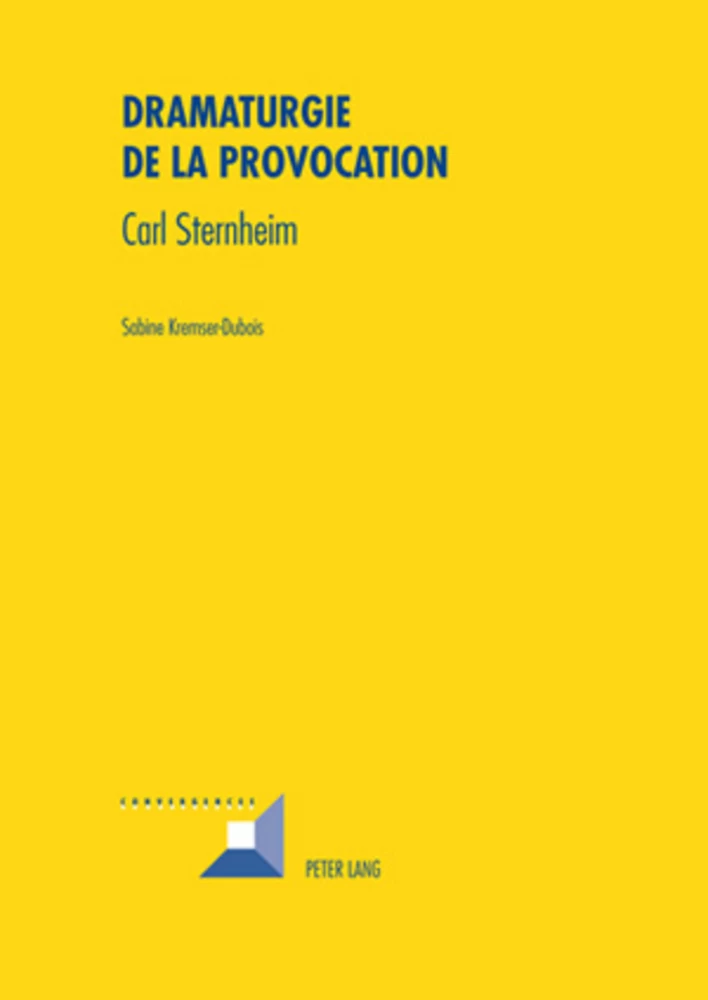 Dramaturgie De La Provocation Peter Lang Verlag
