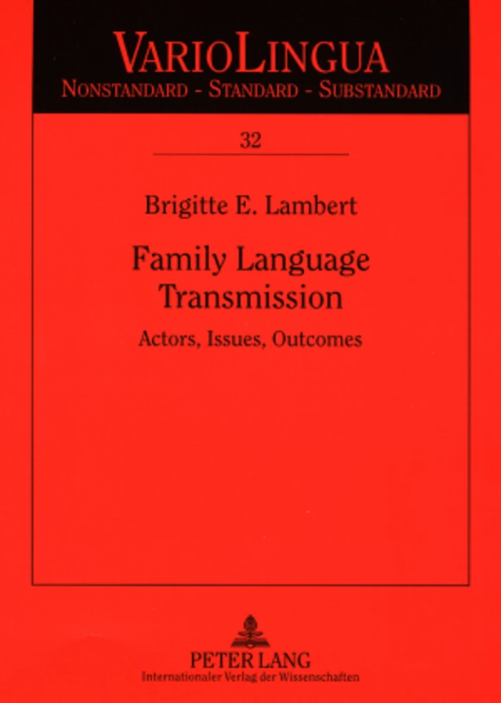 Family Language Transmission Peter Lang Verlag