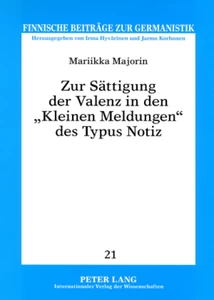Title: Zur Sättigung der Valenz in den «Kleinen Meldungen» des Typus Notiz