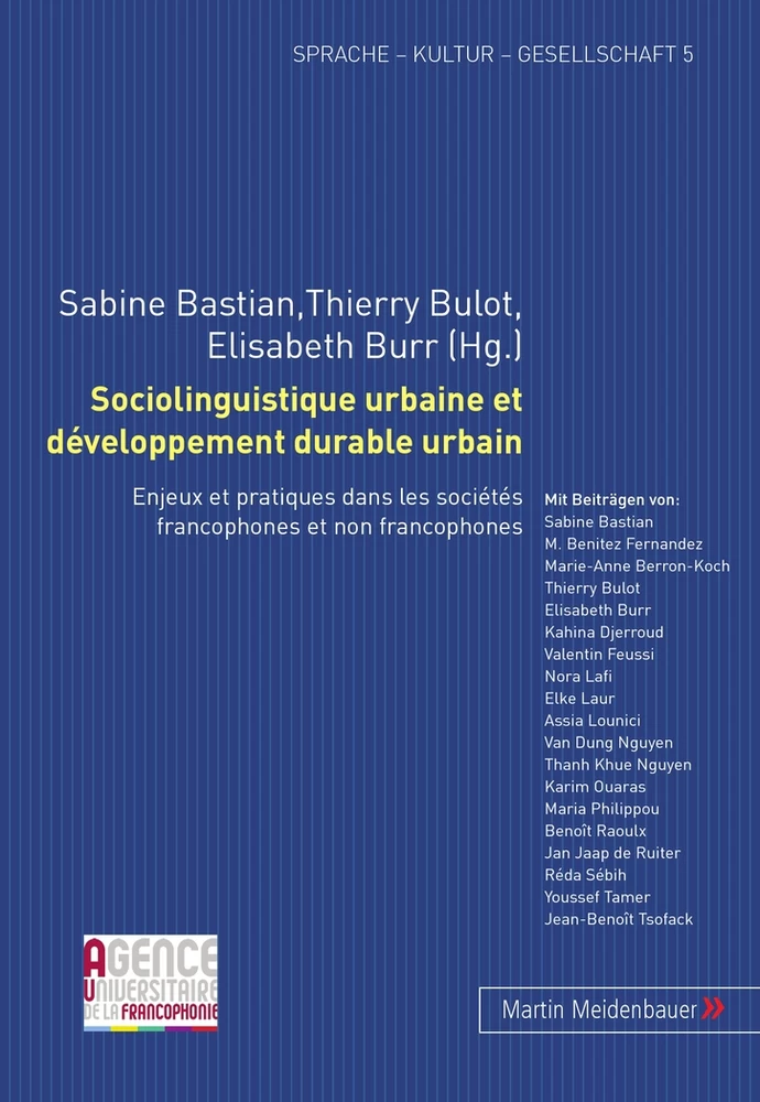 Titre: Sociolinguistique urbaine et développement durable urbain
