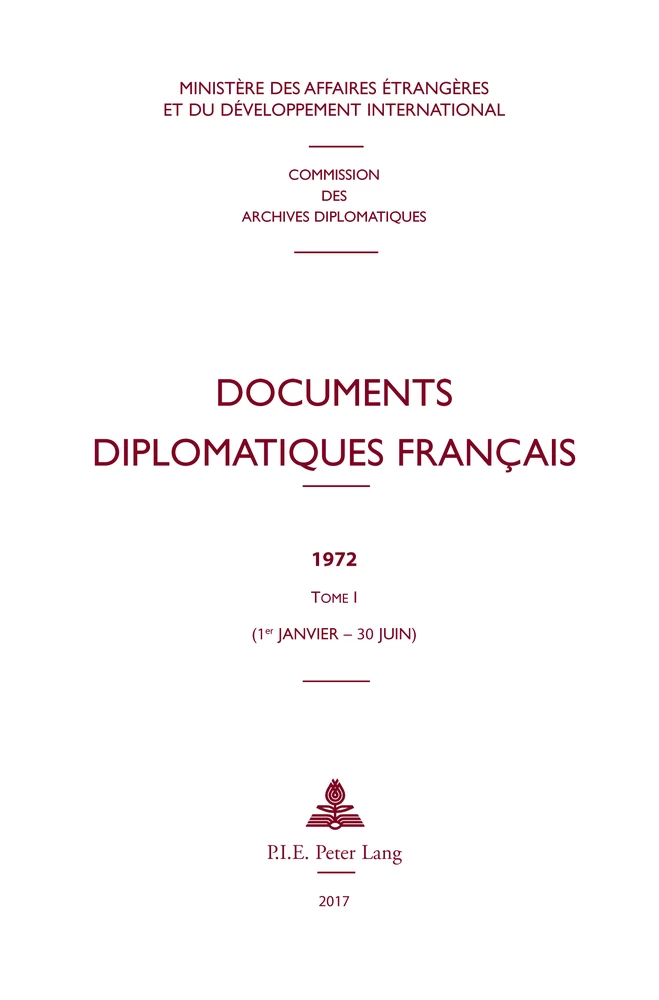 Documents Diplomatiques Francais Peter Lang Verlag