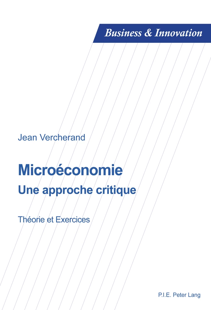 Microeconomie Peter Lang Verlag