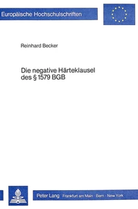 Title: Die negative Härteklausel des  1579 BGB