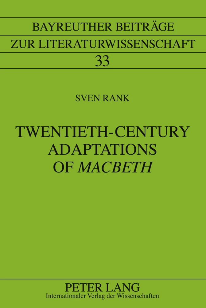 Title: Twentieth-Century Adaptations of «Macbeth»