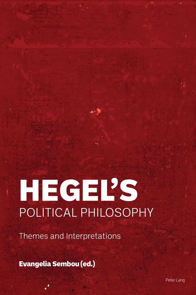 Hegel S Political Philosophy Peter Lang Verlag