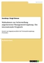 Titel: Maßnahmen zur Sicherstellung angemessener Managementvergütung - Ein internationaler Vergleich