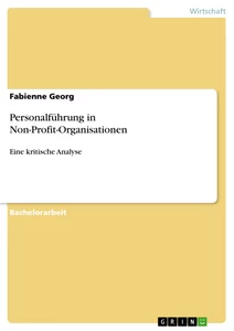 Titel: Personalführung in Non-Profit-Organisationen