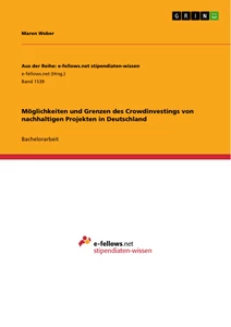 Titel: Möglichkeiten und Grenzen des Crowdinvestings von nachhaltigen Projekten in Deutschland