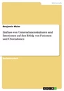 Titel: Einfluss von Unternehmenskulturen und Emotionen auf den Erfolg von Fusionen und  Übernahmen